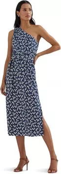 Платье Lauren Ralph Lauren Floral Belted Jersey One-Shoulder Dress, цвет Blue/Cream