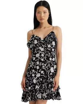 Платье LAUREN Ralph Lauren Floral Georgette Sleeveless, черный