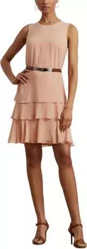 Платье Lauren Ralph Lauren Georgette Shift Dress, цвет Sunrise Blush