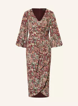 Платье LAUREN RALPH LAUREN in Wickeloptik mit 3/4-Arm, коричневый