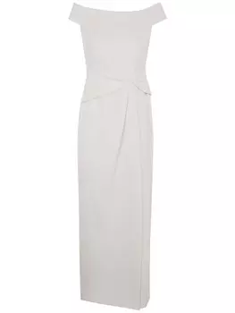 Платье Lauren Ralph Lauren из крепа с открытыми плечами, нейтральный