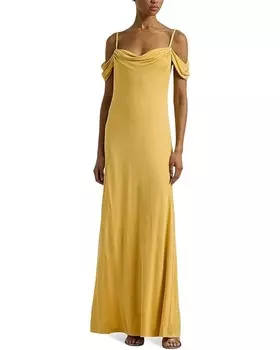 Платье Lauren Ralph Lauren Jersey Off-the-Shoulder Gown, цвет Primrose Yellow