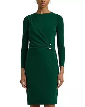 Платье Lauren Ralph Lauren Jersey Three-Quarter-Sleeve Dress, цвет Deep Emerald