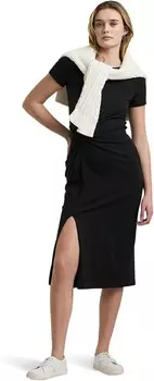 Платье Lauren Ralph Lauren Jersey Twist-Front Midi Dress, черный