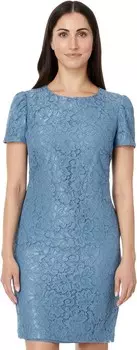Платье Lauren Ralph Lauren Lace Puff-Sleeve Cocktail Dress, цвет Pale Azure