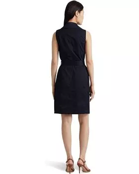 Платье LAUREN Ralph Lauren Micro-Sanded Twill Sleeveless Dress, цвет Lauren Navy