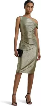 Платье Lauren Ralph Lauren Nashea-Short Sleeve-Cocktail Dress, цвет Olive Grove/Gold Foil