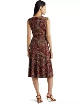 Платье LAUREN Ralph Lauren Paisley Twist-Front Jersey Dress, цвет Taupe Multi