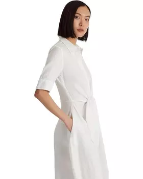 Платье Lauren Ralph Lauren Petite Linen Shirtdress, белый