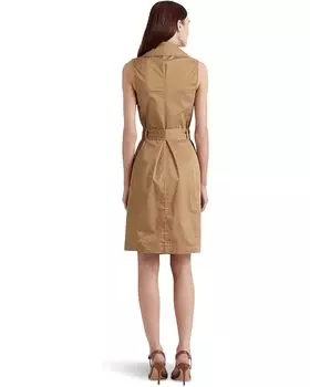 Платье LAUREN Ralph Lauren Petite Micro-Sanded Twill Sleeveless Dress, цвет New Tan