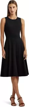 Платье Lauren Ralph Lauren Ponte Fit-and-Flare Dress, черный