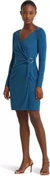 Платье LAUREN Ralph Lauren Ring-Trim Stretch Jersey Cocktail Dress, цвет Indigo Dusk