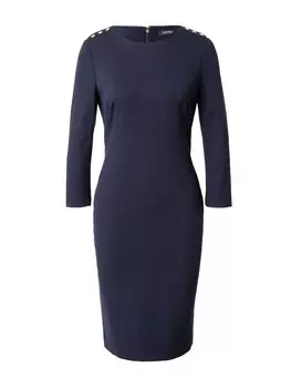 Платье Lauren Ralph Lauren с золотыми пуговицами, темно-синий