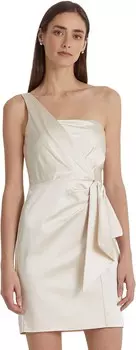 Платье Lauren Ralph Lauren Satin One-Shoulder Cocktail Dress, цвет Mascarpone Cream