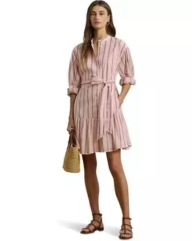 Платье Lauren Ralph Lauren Striped Voile Blouson Sleeve Shirtdress, цвет Rose Blush Multi