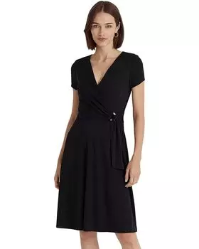Платье LAUREN Ralph Lauren Surplice Jersey Dress, черный