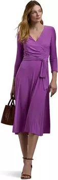 Платье Lauren Ralph Lauren Surplice Jersey Dress, цвет Aurora Violet