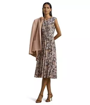 Платье Lauren Ralph Lauren Tessanne-Short, цвет Brown Multi