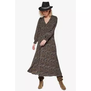 Платье Le Temps Des Cerises Long With Floral Pattern Peak, черный