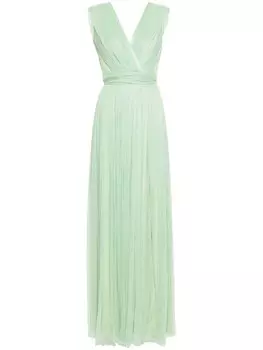 Платье Leila со вставкой из тюля Rhea Costa, зеленый