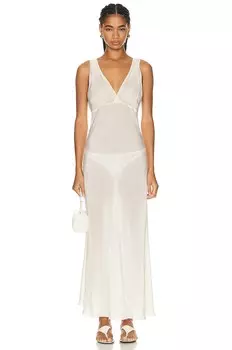 Платье Leset Roma Deep V Slip, цвет Pearl