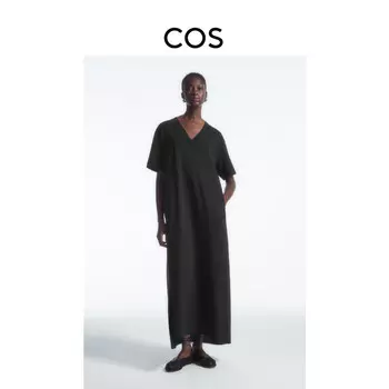 Платье летнее Cos с V-образным вырезом, черный