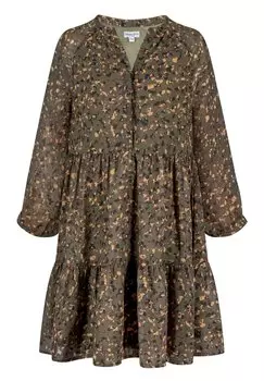 Платье летнее Gemustertes Mit Transparentem rmel happy girls, цвет olive