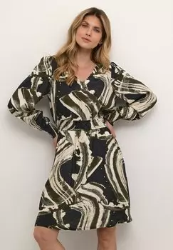 Платье летнее Sophia Kaffe, цвет black green stroke print
