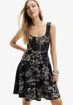 Платье летнее Strappy Skater Desigual, черный