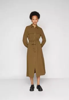Платье летнее Virella Utility Shirt Midi Dress VILA, цвет dark olive