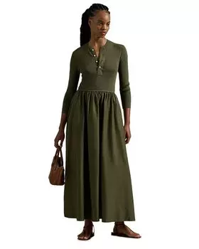 Платье-лиф Лорен Ральф Лорен Хенли Ralph Lauren, зеленый