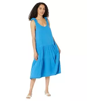 Платье Lilla P, Double Gauze Tie Strap Peplum Dress