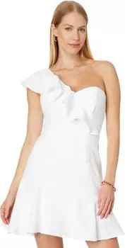 Платье Lilly Pulitzer Arlana One Shoulder Romper, цвет Resort White Caliente Pucker Jacquard