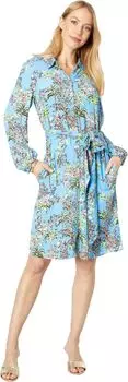 Платье Lilly Pulitzer Bethanne Knee Length Dress, цвет Blue Thistle Tiger Queen