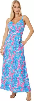 Платье Lilly Pulitzer Blake Maxi Dress, цвет Cumulus Blue Orchid Oasis