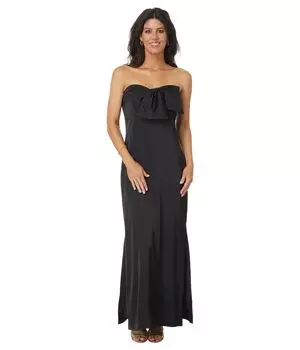 Платье Lilly Pulitzer Carlynn Satin Maxi Bow Dress, цвет Noir