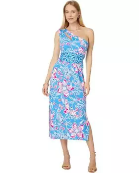 Платье Lilly Pulitzer Helina One Shoulder Midi, цвет Multi Bahamian Rhapsody Swim Engineered Knit Dress