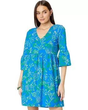 Платье Lilly Pulitzer Jannie V-Neck 3/4 Sleeve, синий