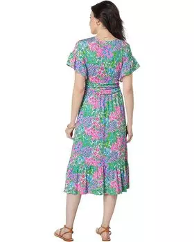 Платье Lilly Pulitzer Juliet Ruffle Midi Dress, цвет Multi A Cherry On Top