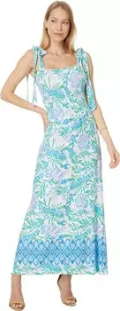 Платье Lilly Pulitzer Kailua Smocked Maxi Dress, цвет Resort White Just A Pinch Engineered Knit Dress