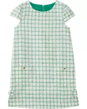 Платье Lilly Pulitzer Kids Little Lilly Short Sleeve, цвет Fiddle Leaf Green Windowpane Boucle