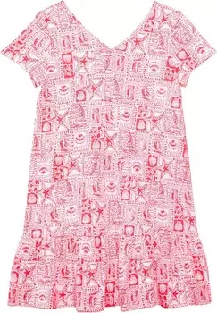 Платье Lilly Pulitzer Kids Mini Camilla Short Sleeve(Toddler/Little Kids/Big Kids), цвет Mizner Red Seaside Harbour
