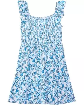 Платье Lilly Pulitzer Kids Mini Jilly Dress, цвет Resort White Shell Collector