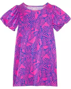 Платье Lilly Pulitzer Kids Mini Rosen Dress, цвет Passion Fruit Pink Wild Nights