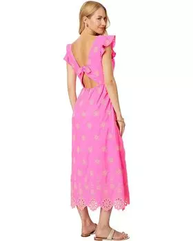 Платье Lilly Pulitzer Lillyanne Flutter Sleeve Dress, цвет Aura Pink Days Bloom Eyelet
