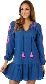 Платье Lilly Pulitzer Lucee Dress, цвет Oyster Bay Navy Bayside Eyelet