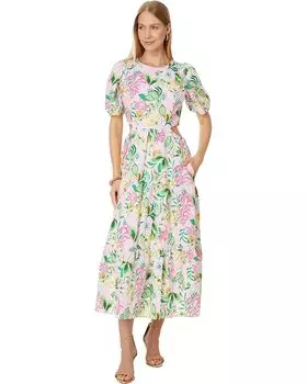 Платье Lilly Pulitzer Lyssa Short Sleeve Cotton Midi, цвет Multi Via Amore Spritzer