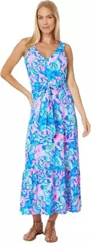 Платье Lilly Pulitzer Madsen Midi Dress, цвет Blue Tang Sitting Seaside