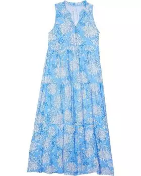 Платье Lilly Pulitzer Mini Malone Maxi Dress, цвет Boca Blue Croc/Lock It