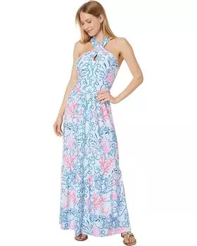 Платье Lilly Pulitzer Montecito Halter Maxi Dre, цвет Multi Naut Today Engineered Knit Maxi Dress